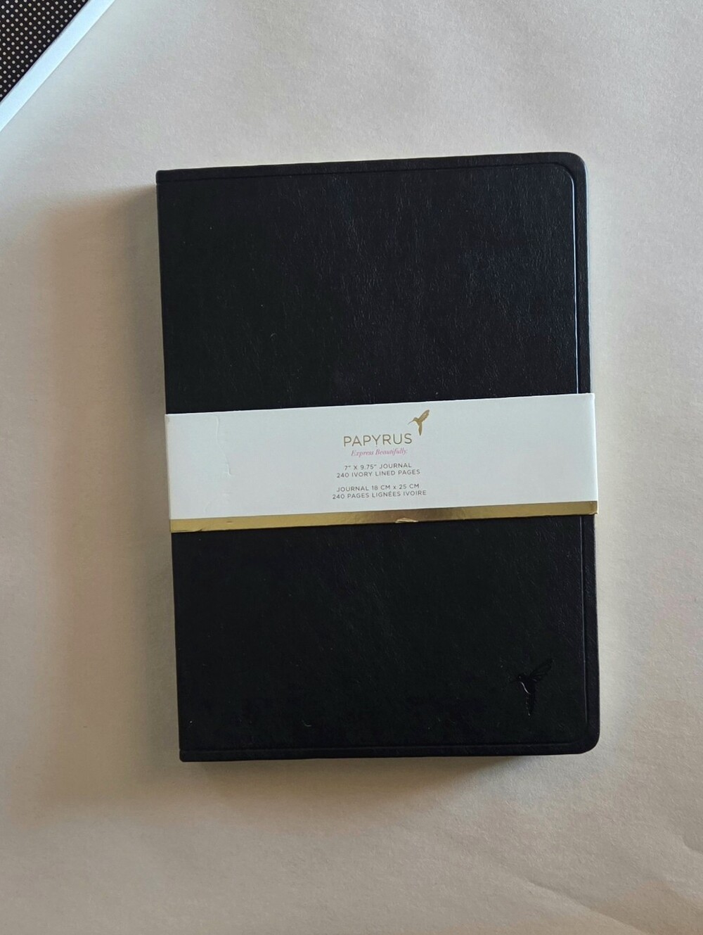 Papyrus Softcover Black Journal Notebook With Ivory Lined Pages